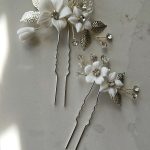 bruidsaccessoire zilver met bloemen