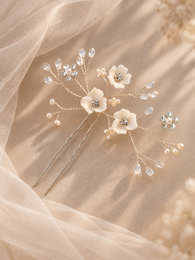 witte bloem haaraccessoire