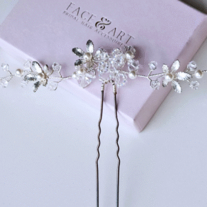 silver bridal flower pin