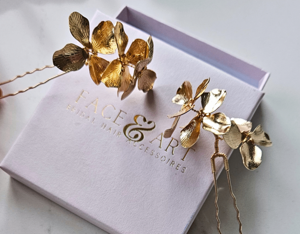 golden bridal pins
