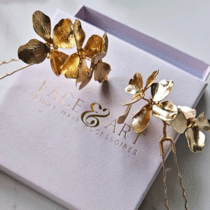 golden bridal pins