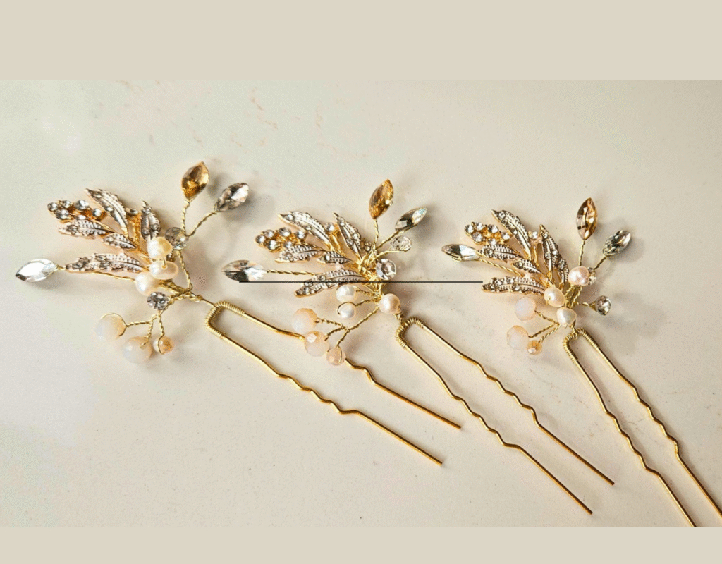 luxe bridal hairpins