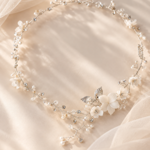 silver hairvine with white flowers