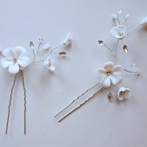 luxe white flower pins