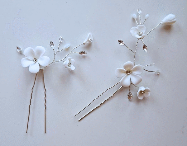 luxe white flower pins