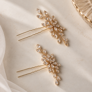 luxe haaraccessoire bruid goud