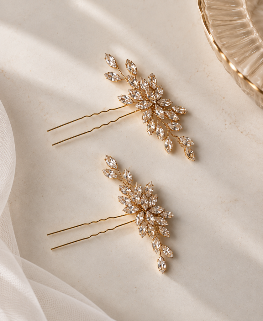 luxe haaraccessoire bruid goud