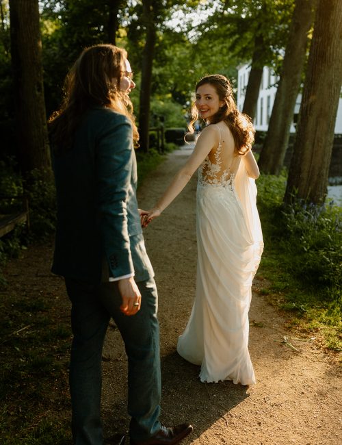 half opgestoken bruidskapsel